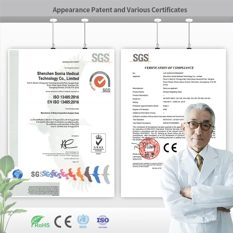 Ultrasone Rs232 Body Bmi Machine Met Printer Muntautomaat Weging En Hoogteschaal