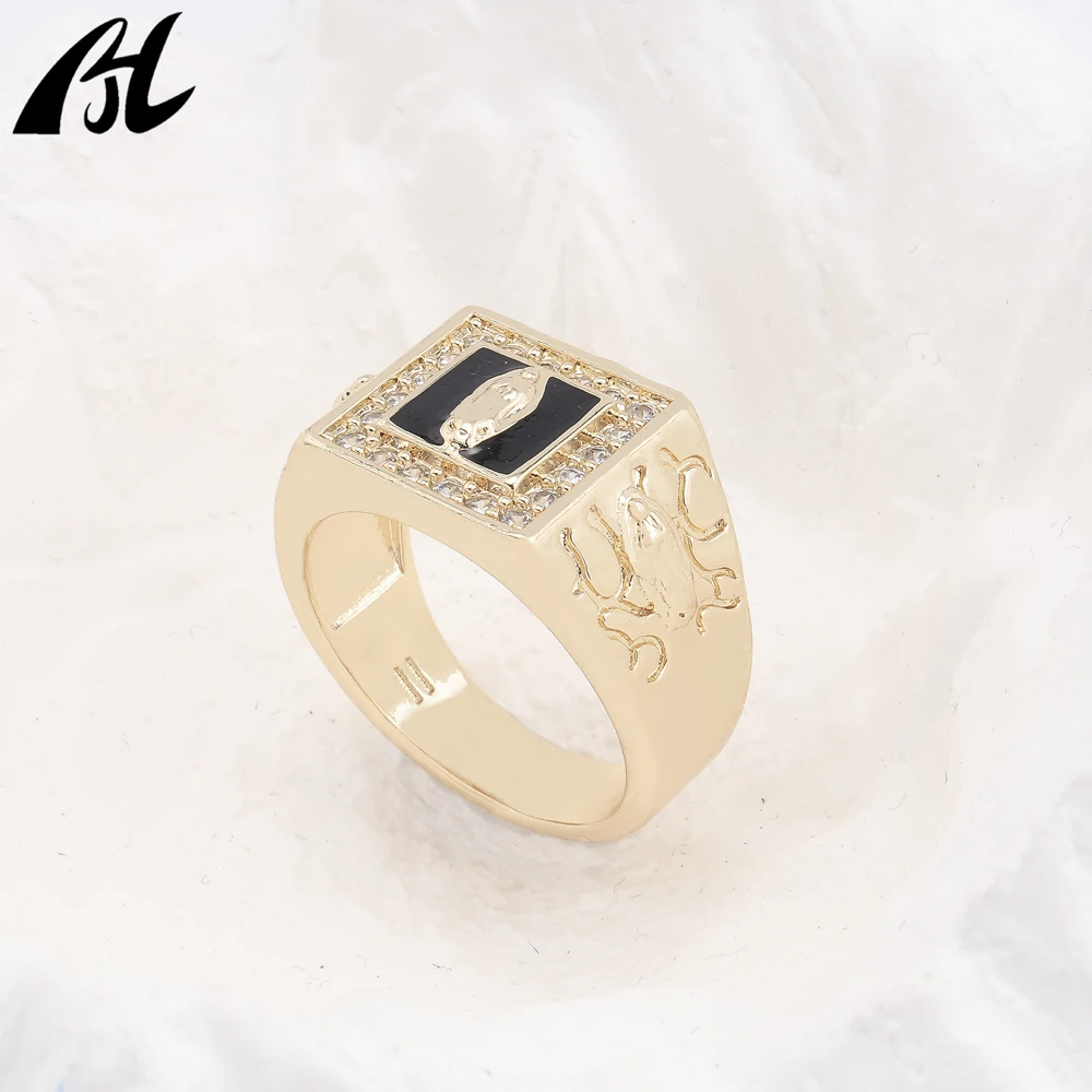 

New Style Religious Virgin Mary Ring for Men and Women 14K Brass with 18K Gold Plating Multiple Sizes Gift
