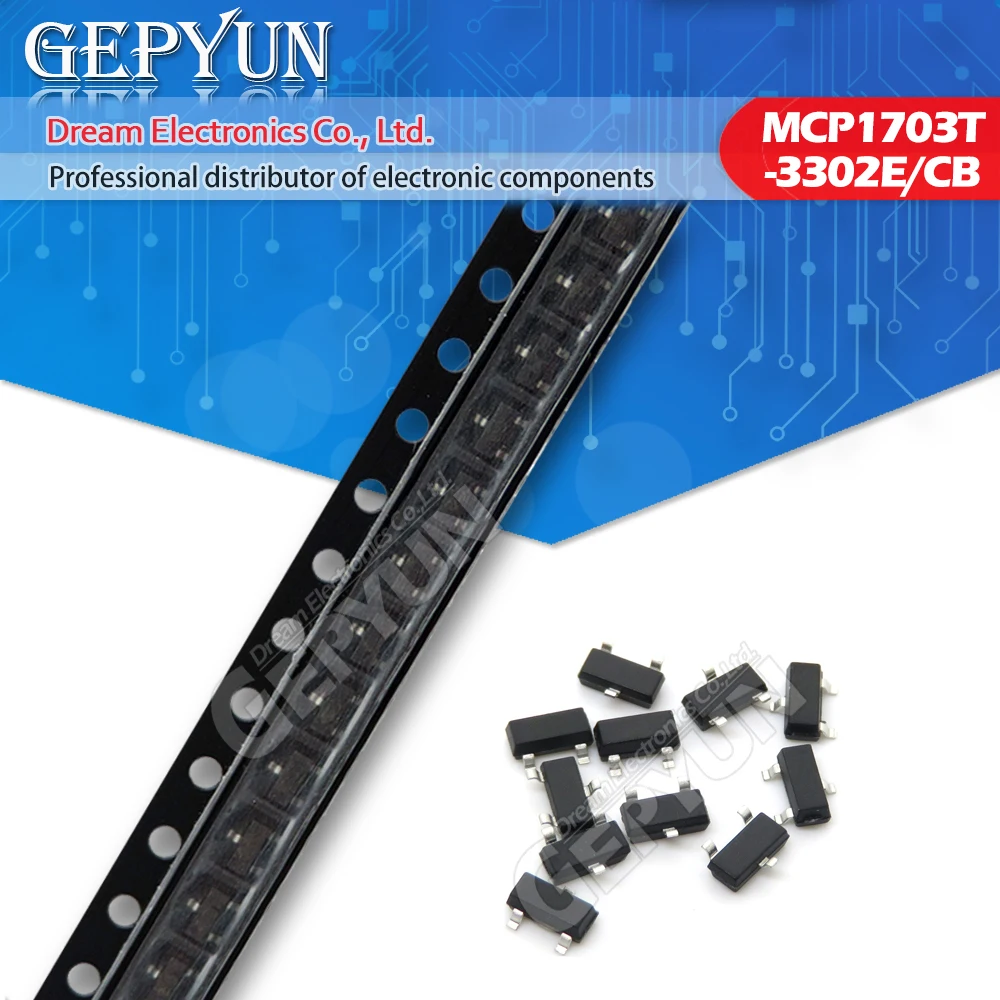 عرض أصلي CB SOT-23 ، MCP1703 ، V ، SOT23 ، MCP1703T ، جديد ، 10