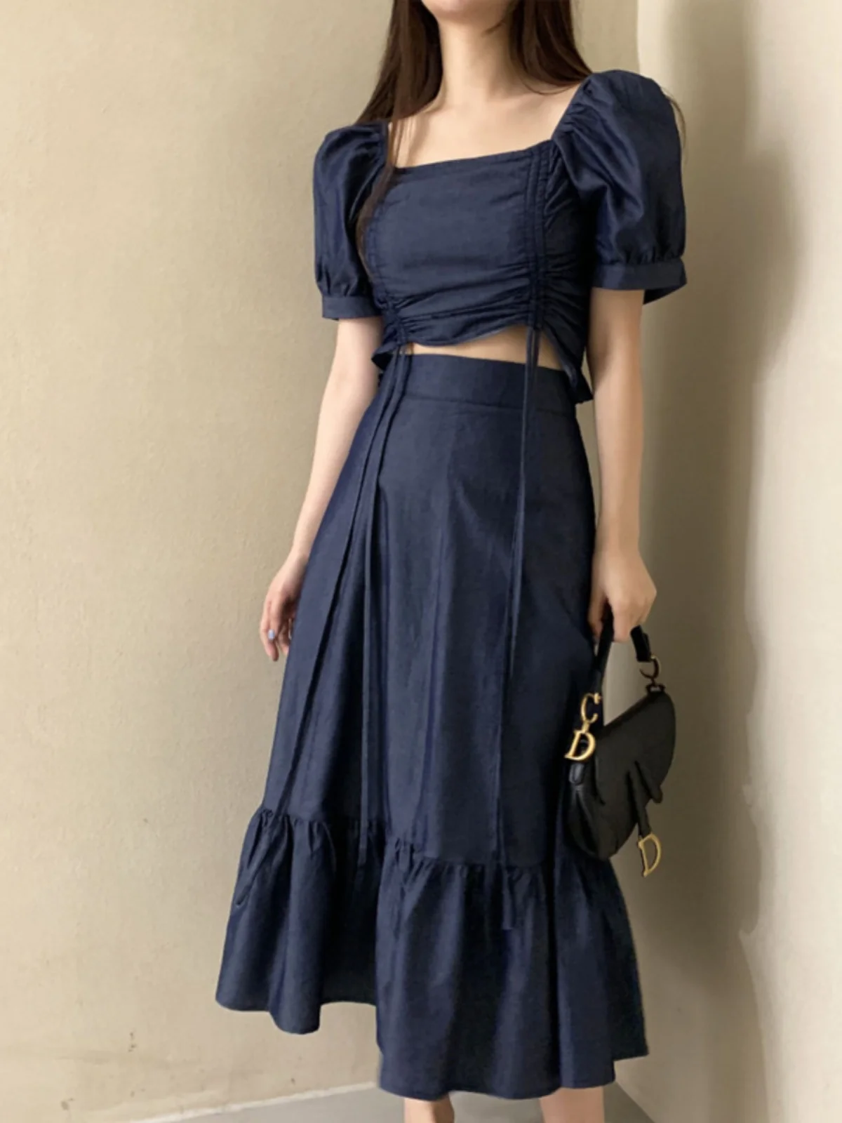 

ort Top And Skirt Set Two-Piece Suite Youthful Design Sensation Polyester Fabric for Young Women 8-25 Years Old