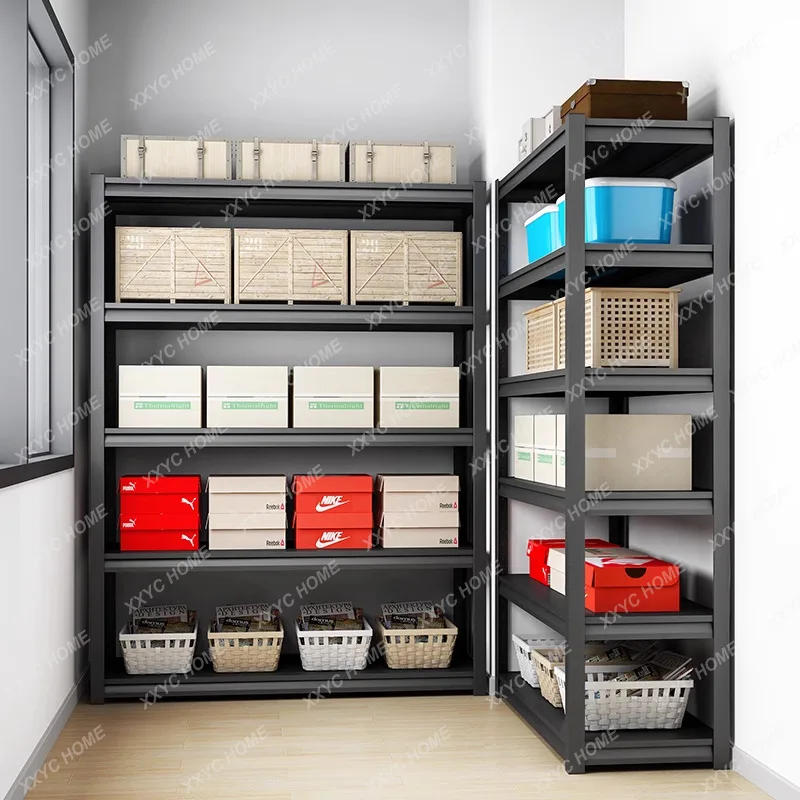 A hot sale Balcony shelves Multi-layer floor-to-ceiling household steel shelves Warehouse sundries storage Iron shelves
