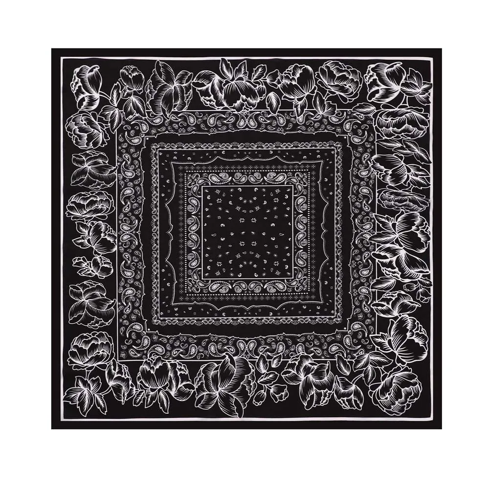 

Модный шарф-бандана с принтом пейсли, большой шарф-хиджаб в западном стиле, 70x70 см, квадратная повязка для волос