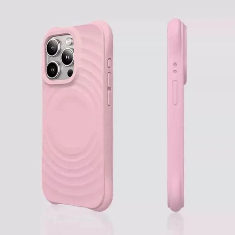 

Magnetic Ripple Silicone Phone Case Cover for iPhone 13 14 15 Pro Max Case for iPhone 15 ProMax