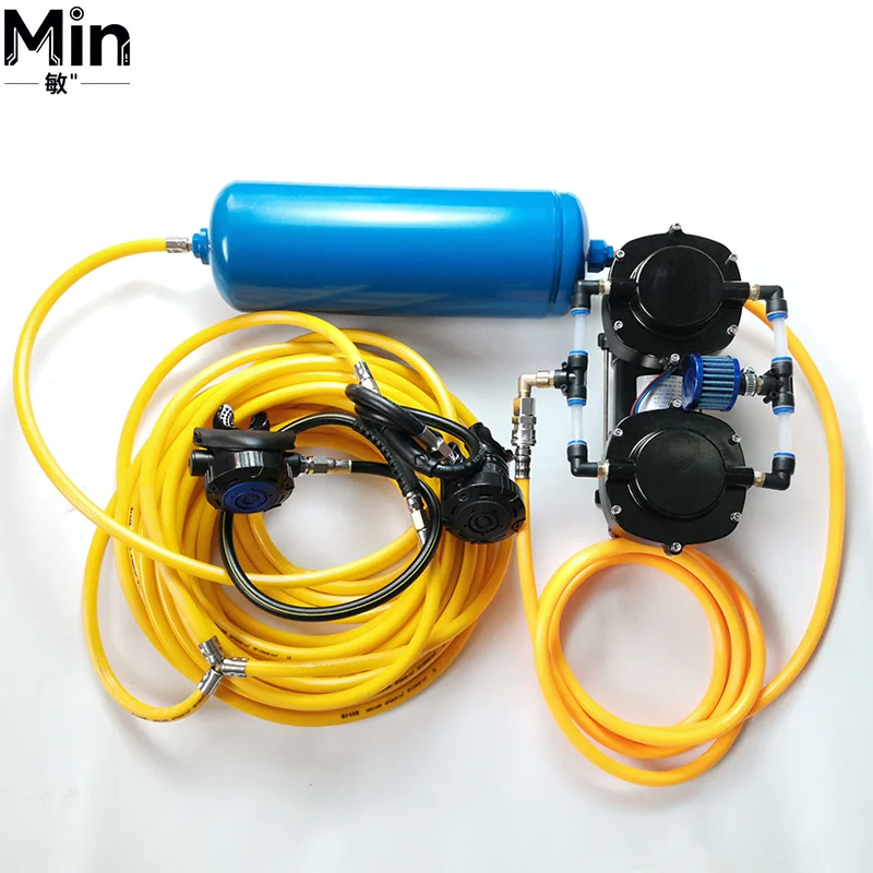 DP70BD 12V Third Lung Surface Hookah Diving Compressor System for 2 Divers Scuba Diving Snorkeling Underwater Exploration
