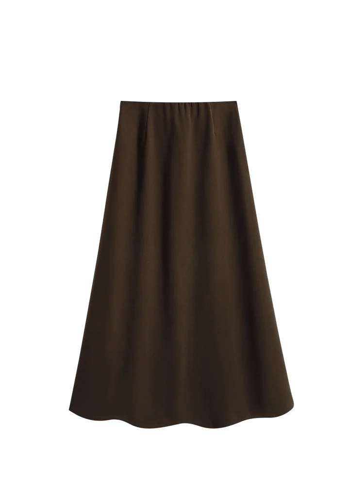 

High Waist A-Line Skirt for plus Size Women Autumn Faion Loose Flattering Meat Covering Skirts Polyester Fiber