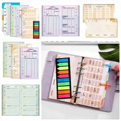 Budget Sheet Notebook Refill Money Organizer Weekly Monthly Loose Leaf Inside Paper Binder Pockets A6 Size