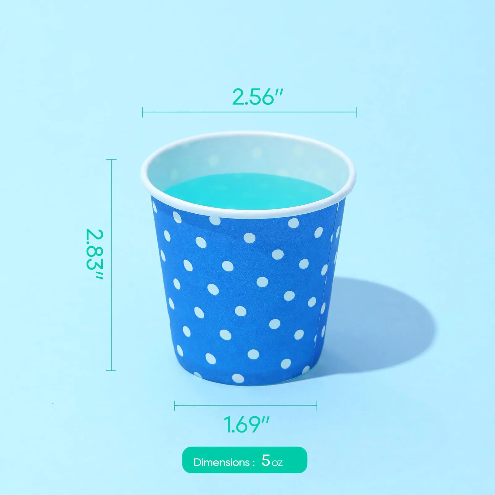 Disposable Paper Cups, Mouthwash Cups, Cold Beverage Drinking Cup for Party,Travel and Event (Dots), 250ml, 50 Pack