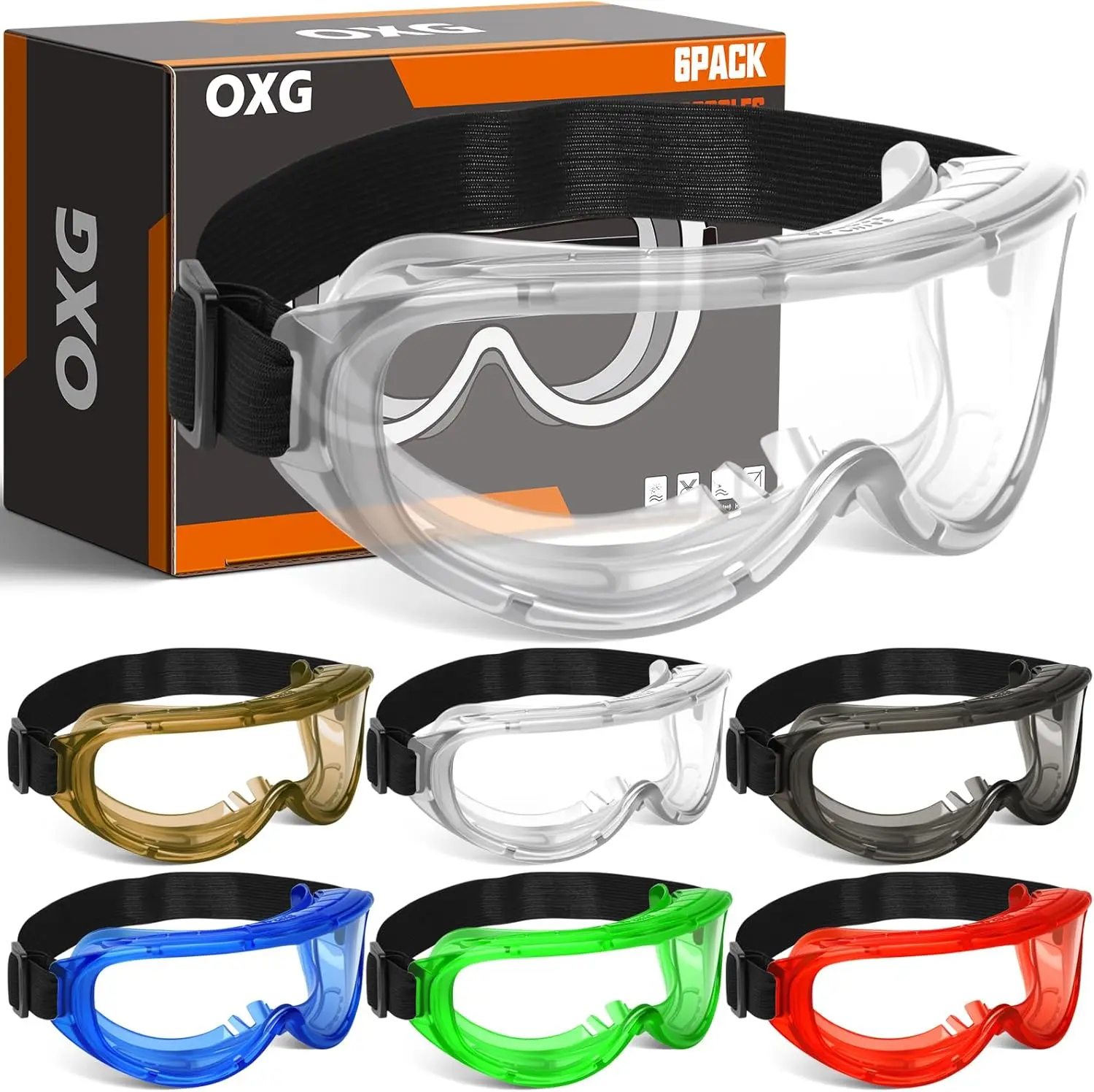 

Anti-Fog Protective Safety Goggles, Adjustable Chemical Splash Eye Protection for Science Lab Use