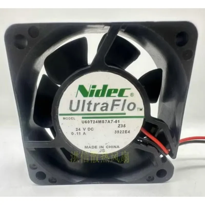 NEW Cooling Fan For NIDEC U60T24MS7A7-51 6025 6CM 24V 0.11A Silent Variable Frequency Fan 60*60*25MM