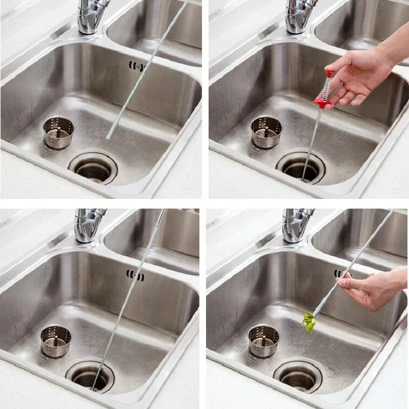 61.5cm Multifunction Cleaning Claw Sewer Toilet Dredge Home Sink Anti-blocking Cleaning Hook Kitchen Sewers Pipeline Clean Tools