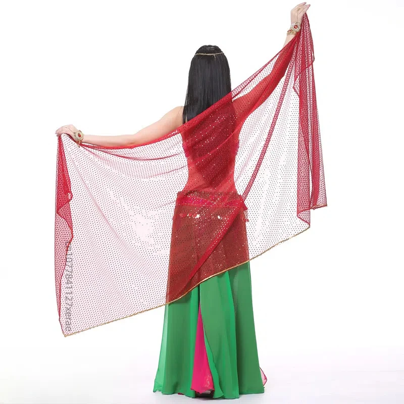 Performance de danse du ventre 210x95cm met en évidence écharpe de poche avec paillettes écharpe de danse du ventre interprète par groupe féminin