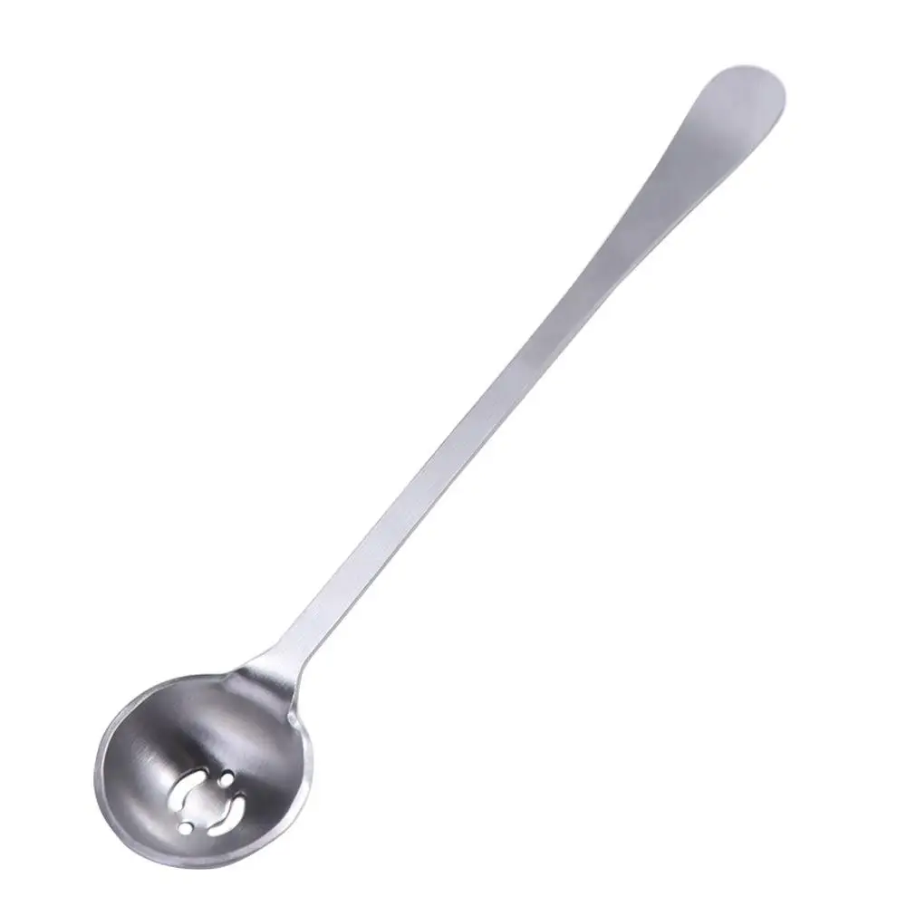 Tableware Stainless Steel Olive Strainer Spoon Long Handle with Drain Hole Jam Slotted Spoon Olive Scoop Pickle Spoons Meatball