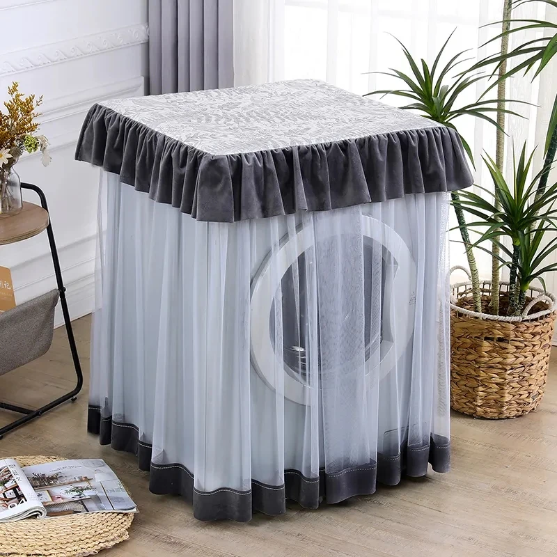 Washing Machine Sunscreen Cover Towel Curtain Universal Drum Washing Machine Dust Cover Lace Covering Cover 10kg Bucket