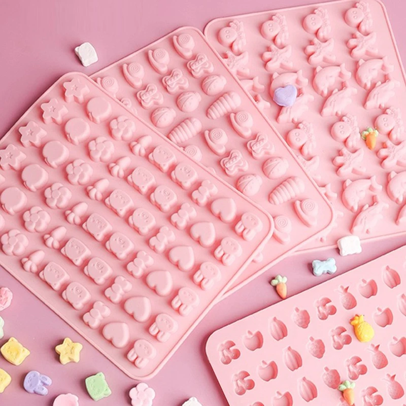 Mixed Cartoon Fruit Animal Geometric Heart Fondant Silicone Mold DIY Chocolate Candy Jelly Cake Cookie Mold Ice Cube