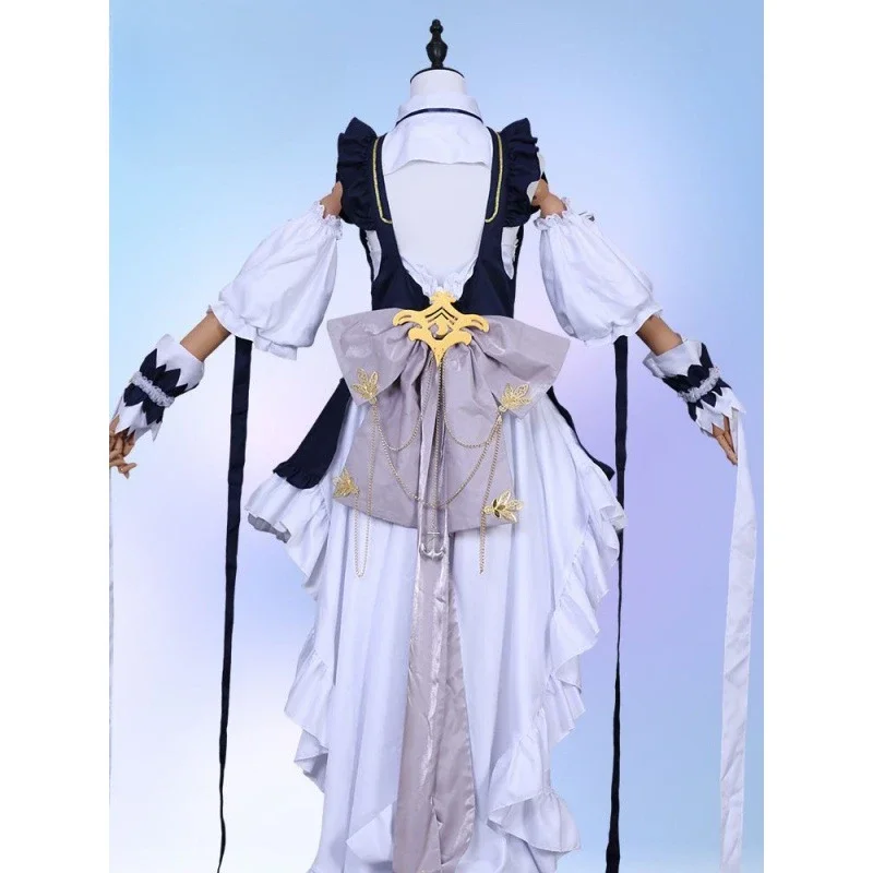 ZA01 【Wetrose】en Stock disfraz de Cosplay de Cheshire Azur Lane Cat Maid Girl Hms vestido largo conjunto completo peluca Halloween XmasZa0 @