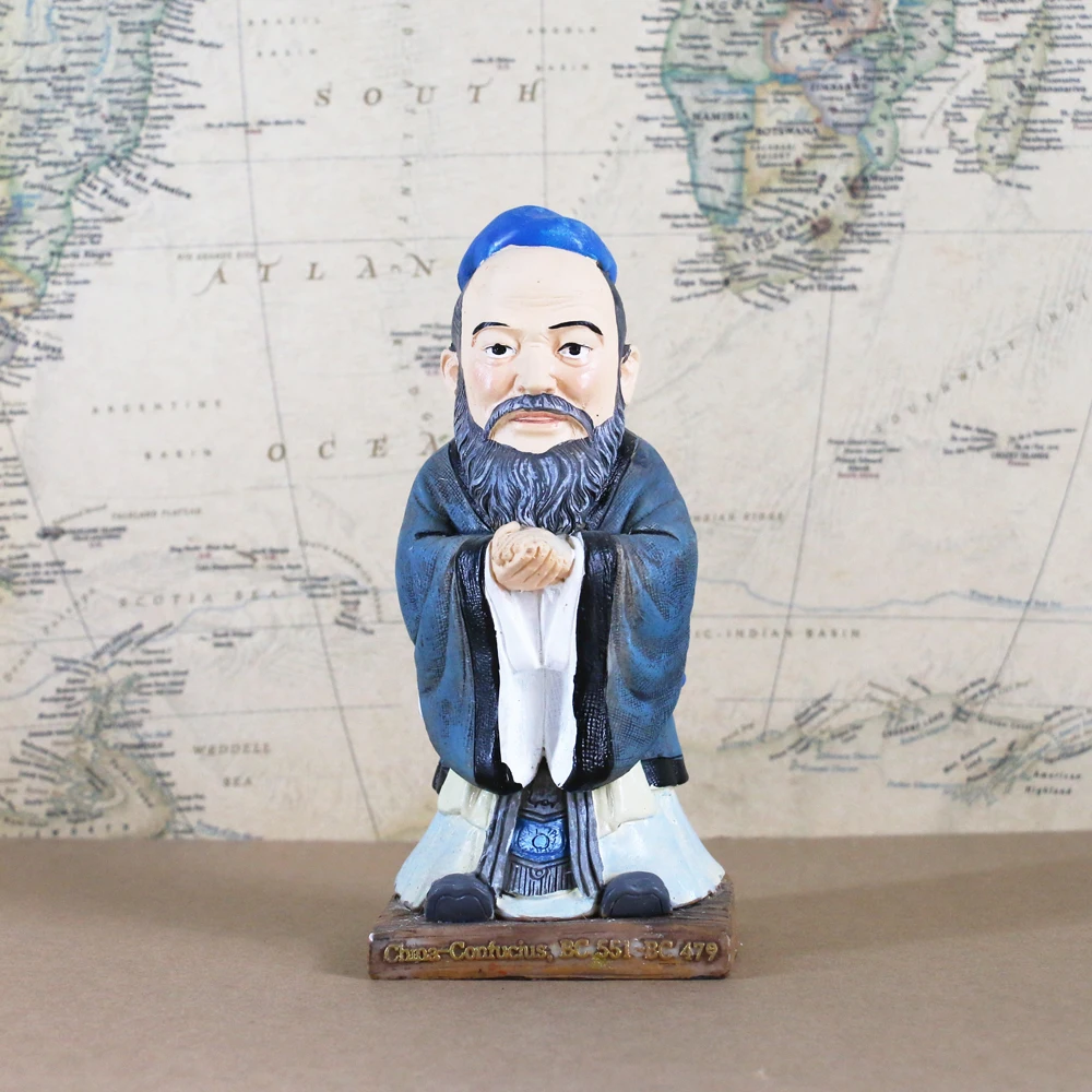 

Chinese Ancient Confucianism Thinker Confucius BC 551-BC 479 Statue Figure Model Decor Graft Gift Collect 15cm