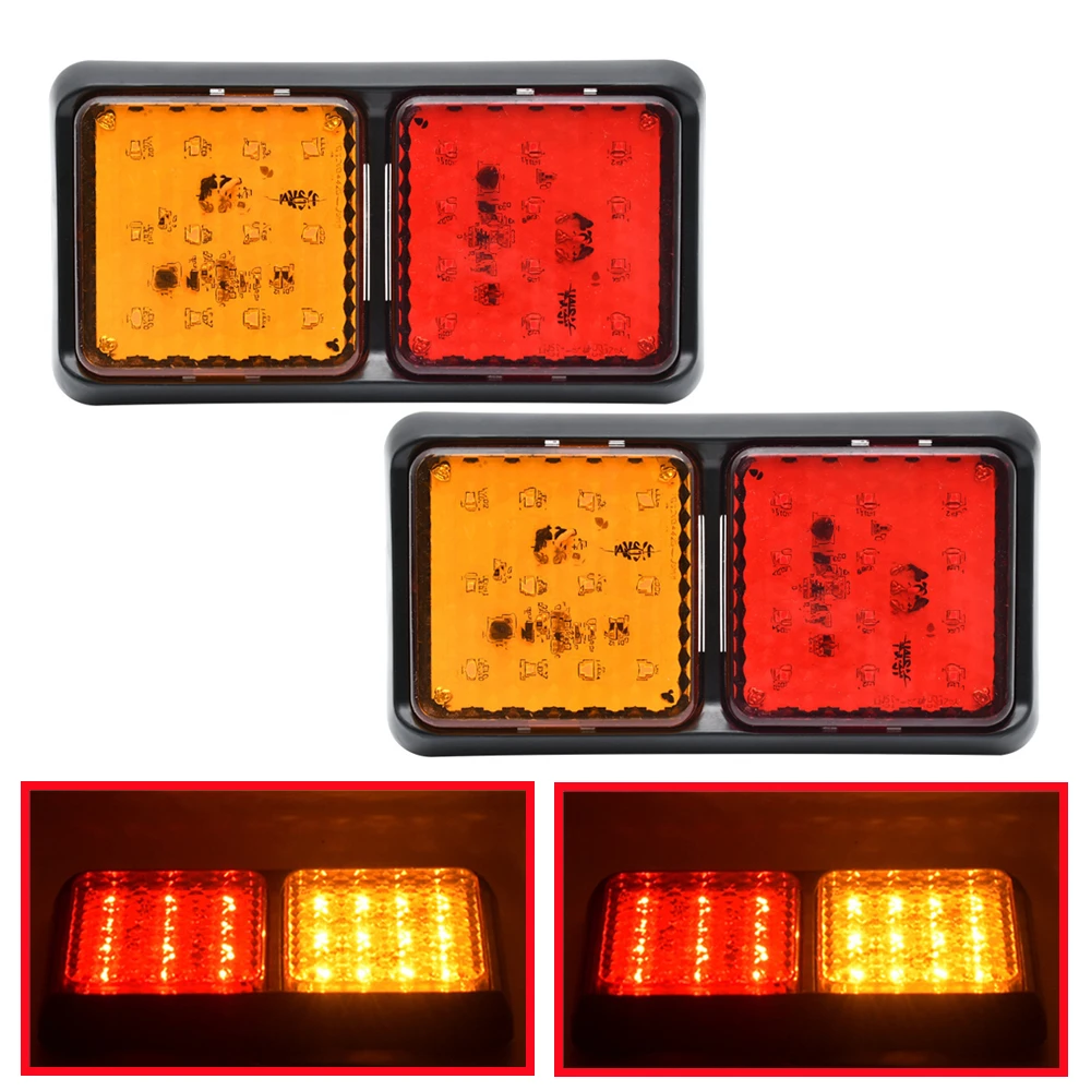 2Pcs 12V - 80V Trailer Rear Lights Truck Tail Lamp Tractor Cargo Car Taillight Forklift Brake Turn Signal Accessories Parts