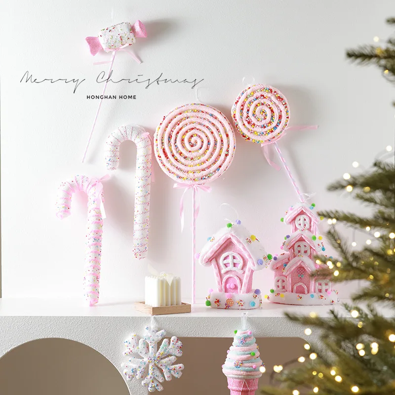 Large Christmas Spheres Candy Canes Candy Cane Christmas Tree Decoration Lollipop Ornaments Wedding Decorative Home Party Decor