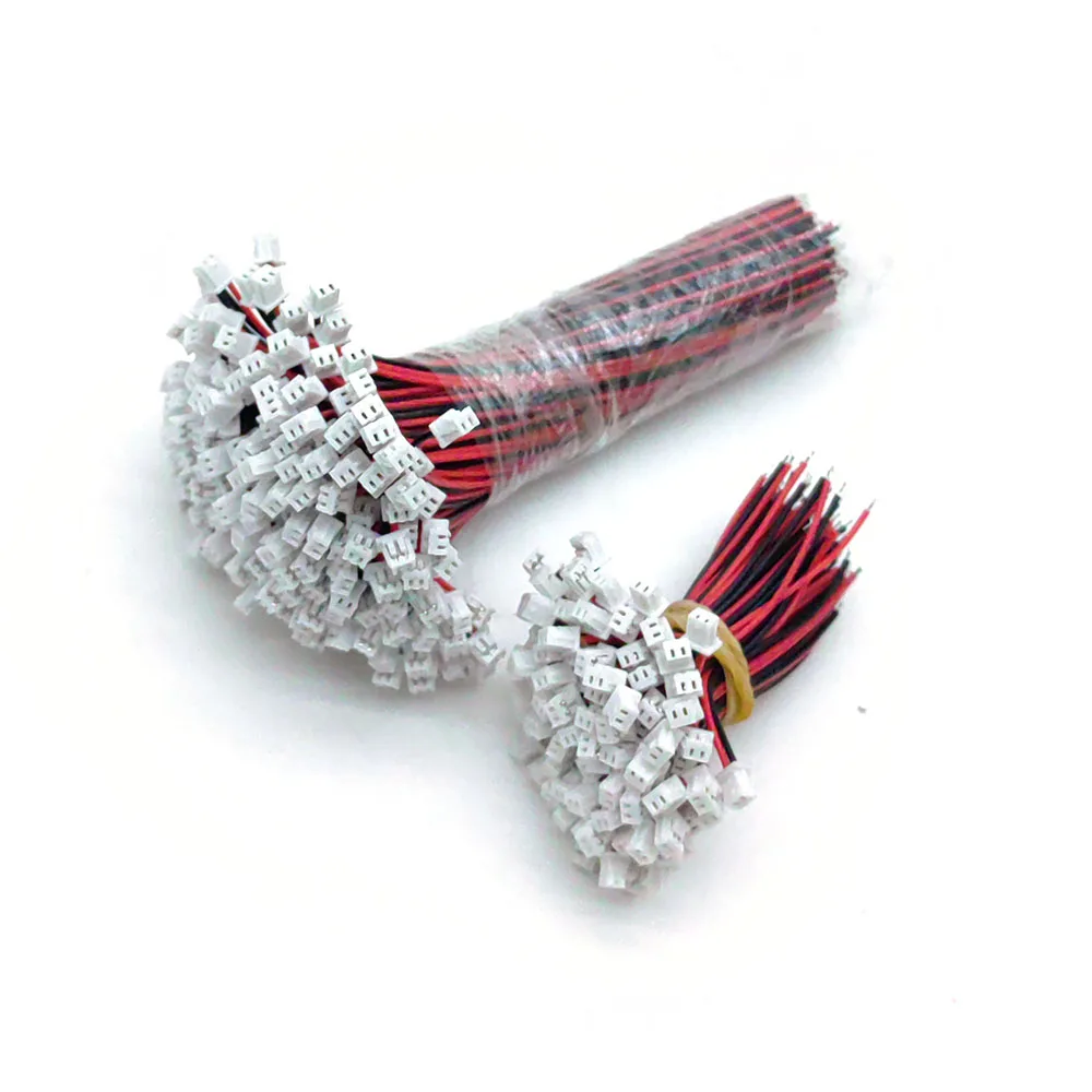100 Uds Micro JST 1,25mm conector de Cable de 2 pines 1,25 MM JST 2P conector de Cable electrónico de un solo cabezal 10cm 50MM