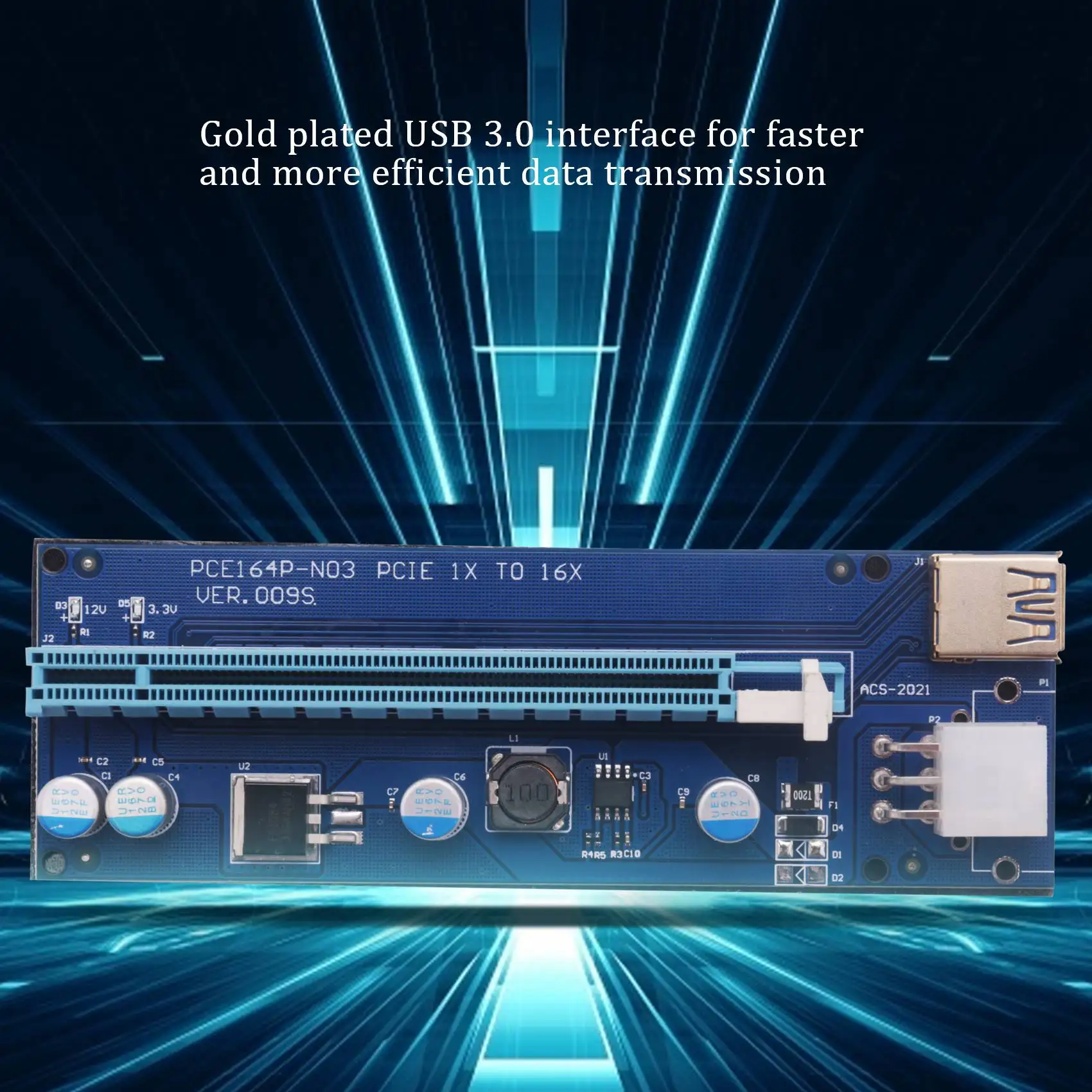 

EF-6Pcs VER009S USB 3.0 PCI-E Riser Express 1X 4X 8X 16X Удлинитель Riser Карта адаптера SATA 15Pin на 6-контактный кабель питания