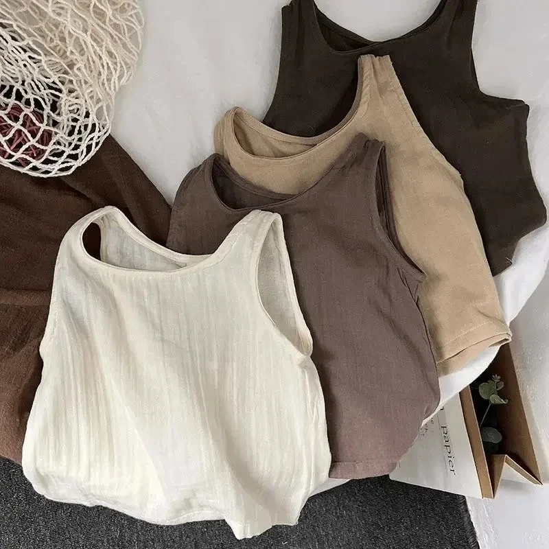 

Хлопково-льняной детский жилет в стиле ретро, летняя корейская майка для маленьких мальчиков, футболка без рукавов для маленьких мальчиков, однотонная мягкая верхняя одежда для маленьких мальчиков, футболка