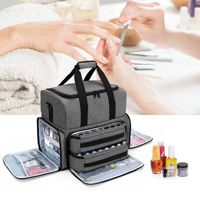 Nail Polish Organizer Bag Storage Case Travel Carrying For Nail Art Accessories Holds Bags Portable Cosmetic Handbag Organizer