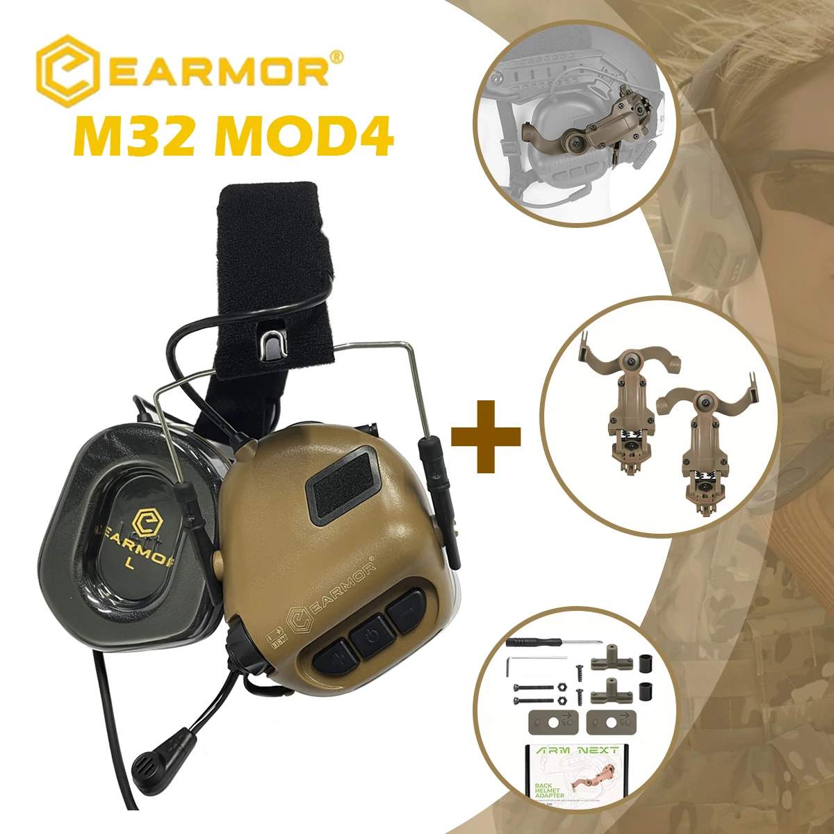 

EARMOR M32 Electronic Tactical Headset Hunting Shooting Earmuff Microphone Earmuff Anti-Noise Sound Amplification Ear protector