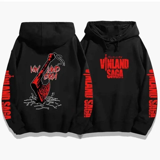 Vinland Saga Hoodie Oversized Unisex Vintage Loose Retro Fashion high quality Minimalism Print top sweatshirt Sports Couples top