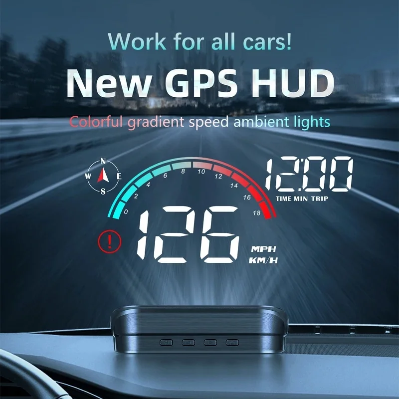 New M22 Car HUD Speedometer Monitor On Board Computer Windshield Projector GPS+Beidou Head Up Display Digital GPS Speedometer