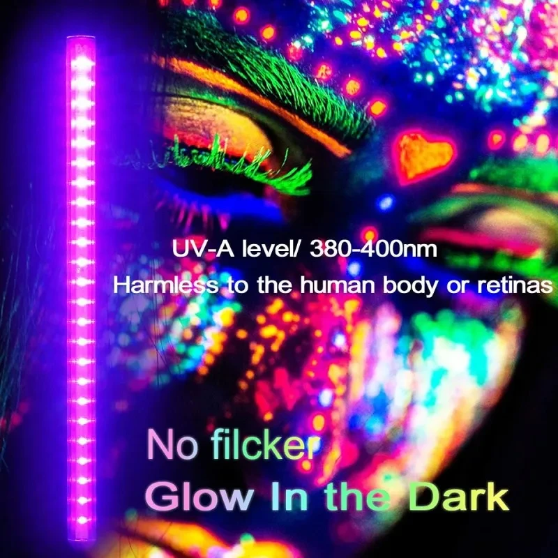 UV Black Light Bar for Room, Cabinet, Holiday Halloween Decorations, Body Paint, Poster, Fluorescent Tapestry, Glow Party