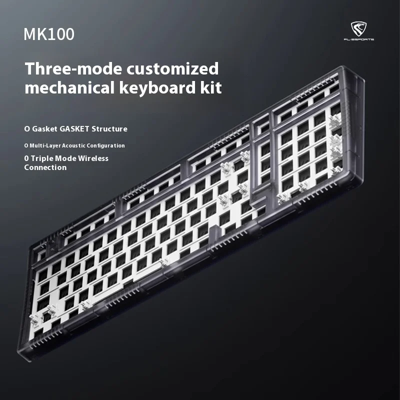 Fuling Mk100 Mechanical Keyboard Tri-Mode Rgb Gaming Keyboard 6000mah Gasket Structure Customized Pc Gamer Accessories Gifts