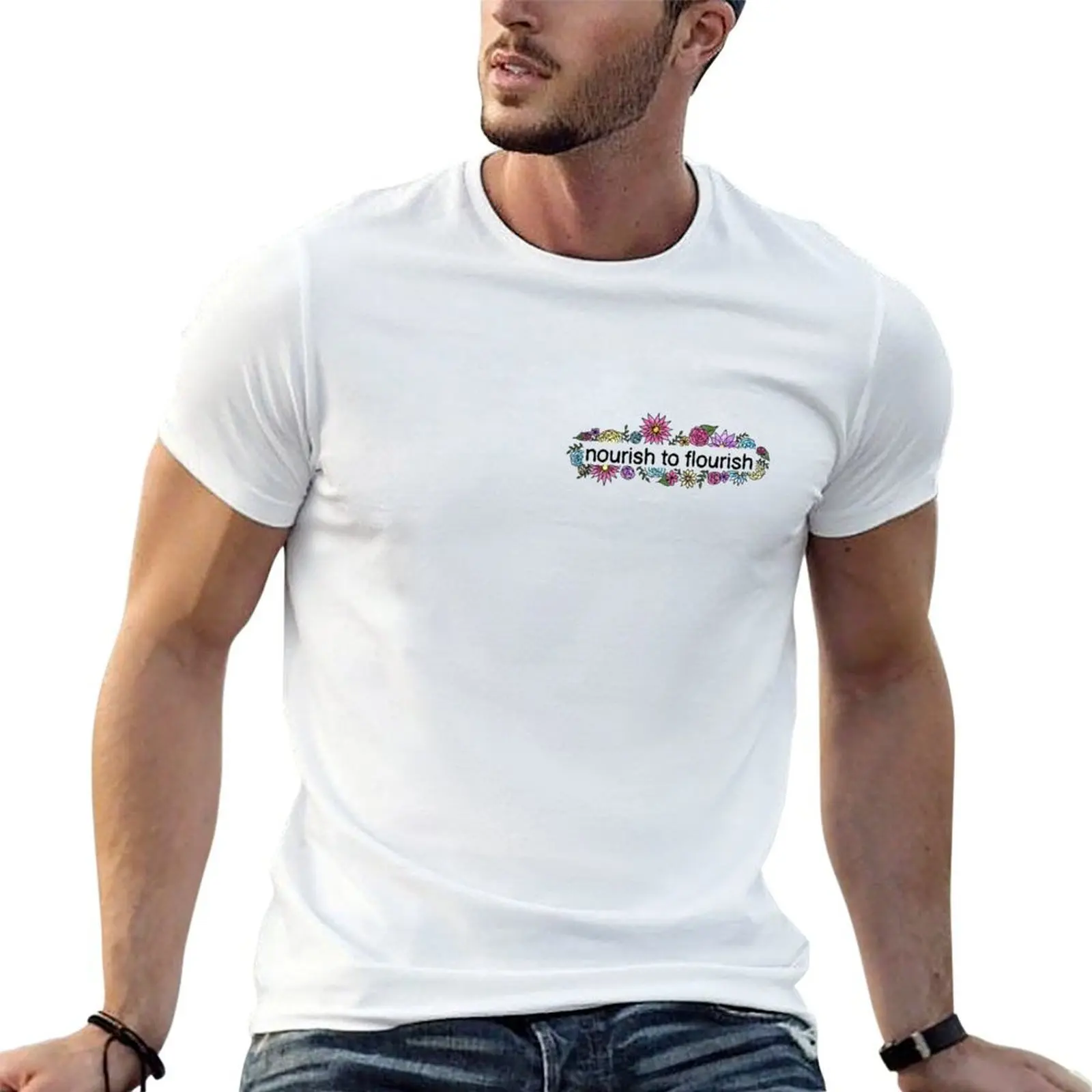 Nourish to Flourish T-Shirt topping plus size tops vintage t shirt men