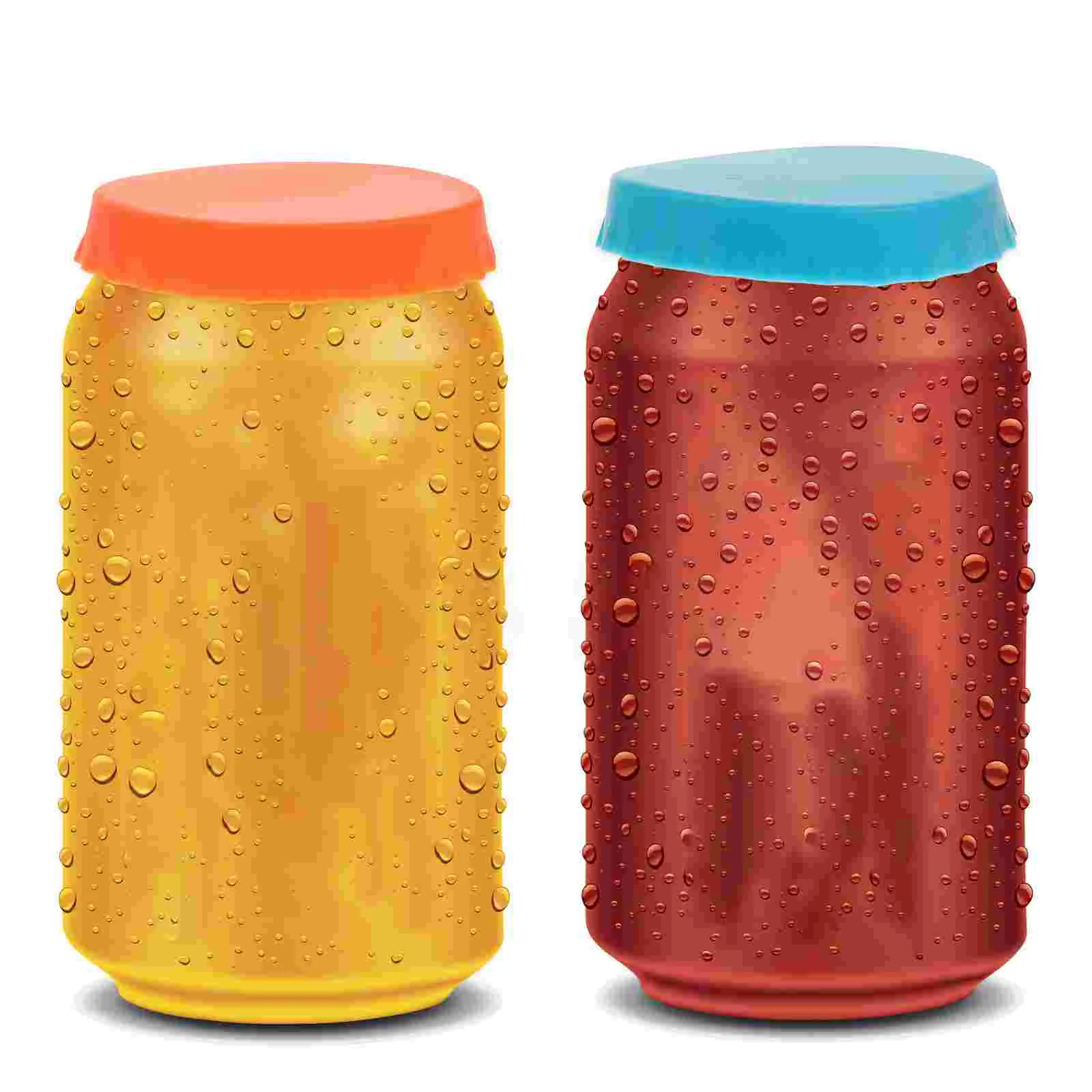 2 Pcs Soda Seltzer Water Can Sealing Lid Beer Lids Covers for Silicone 63X63CM Saver