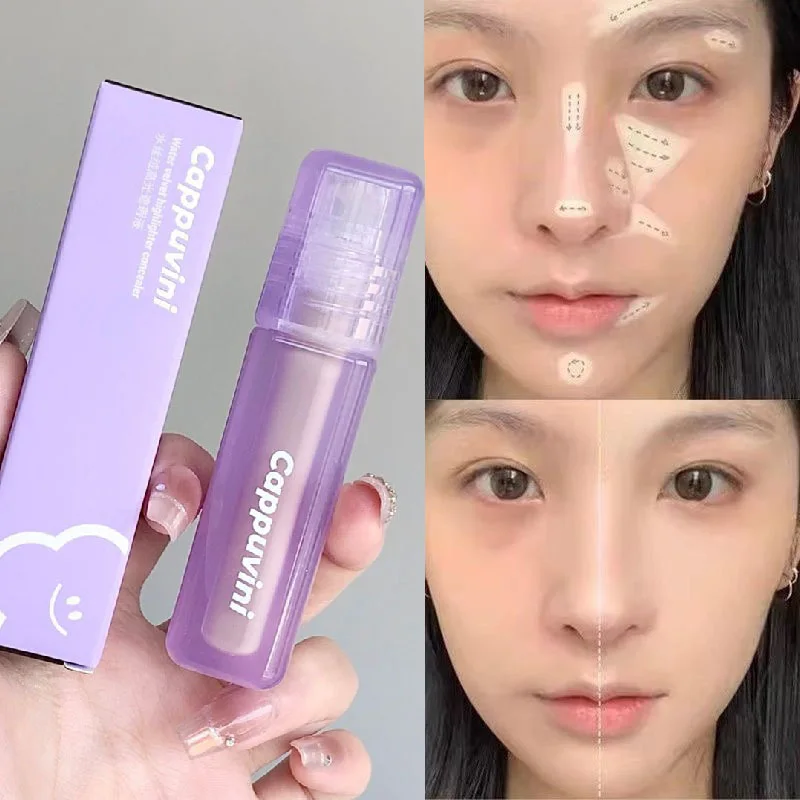 Capvonnie Water Velvet Highlight & Concealer - Fórmula Hidratante, Ilumina Área Sob Olhos e Concealiza Imperfeições