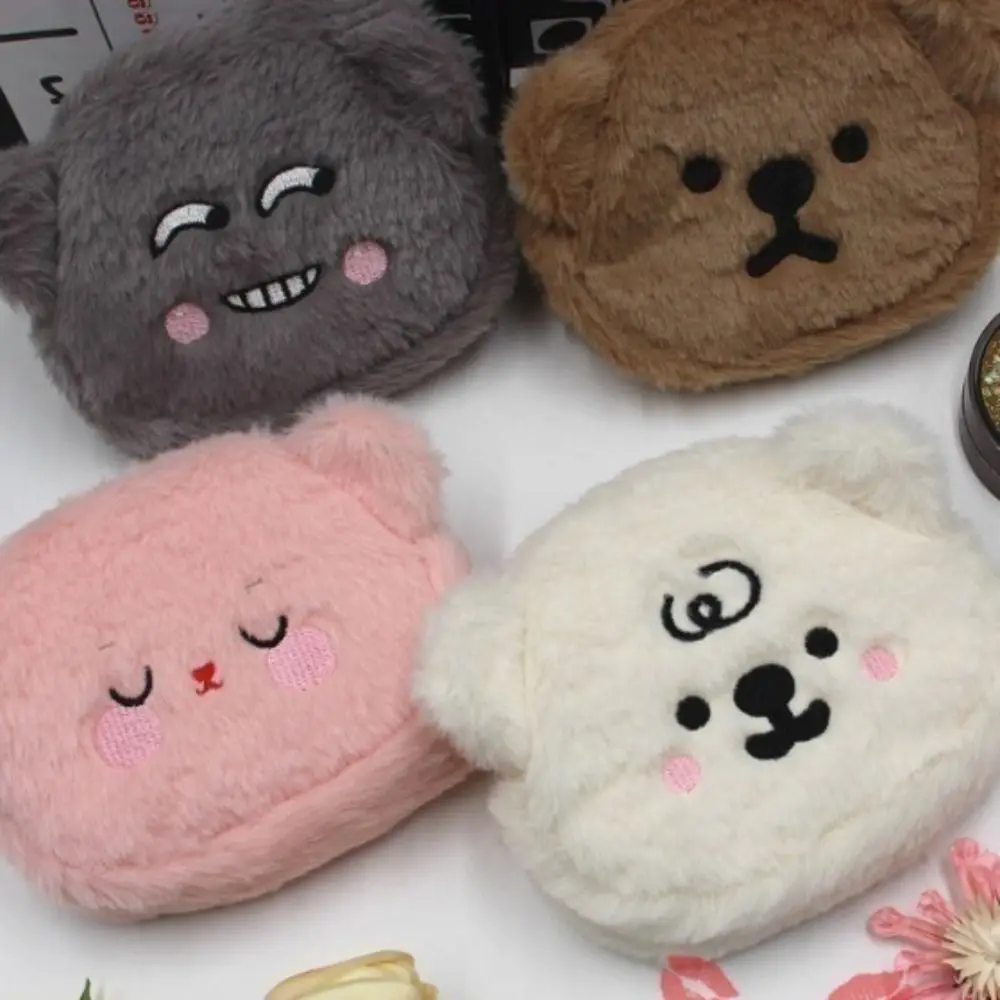 Cartoon Cartoon Plush Bear Wallet Plush Cute Portable Plush Coin Bag Colorful Creative Cartoon Bear Coin Purse Kids Gifts