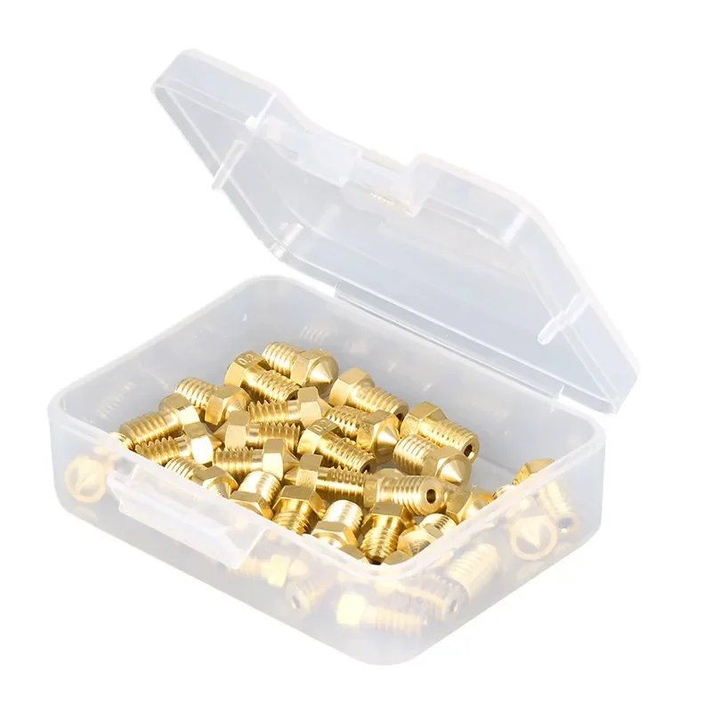 High Quality Brass Nozzle M6 Threaded 3D Printer Extruder Hotend Parts Compatible with E3D V5 V6 Universal Print Head