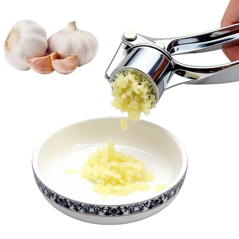 Garlic Press Stainless Steel Crusher Ginger Juicer Multi Function Kitchen Tool Easy Wash Garlic Grinder Mincer