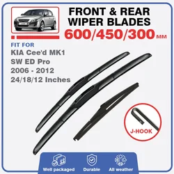 For KIA Ceed MK1 SW ED Pro 2006 - 2012 Front Rear Wiper Blades Set Kit Windshield Windscreen Window Car Accessories 2008 2011