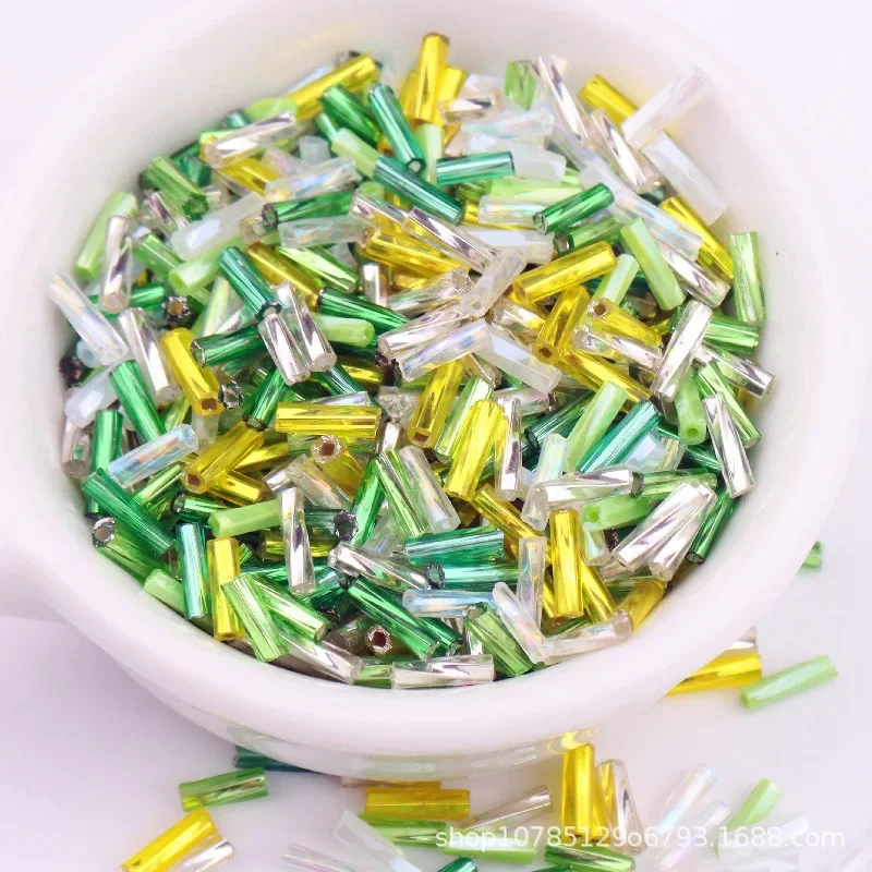 New 5g 2x6mm Czech Tubular Spiral Glass Beads Loose Spacer Seed Beads for Needlework Jewelry Making DIY Charms Handmade Sewing