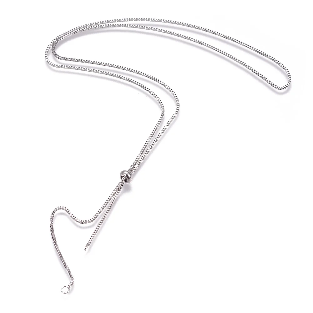 Boîte de collier coulissant réglable en acier inoxydable, EquiLinks avec perles d'arrêt pour bijoux à bricoler soi-même, accessoires exécutifs, 15 pièces