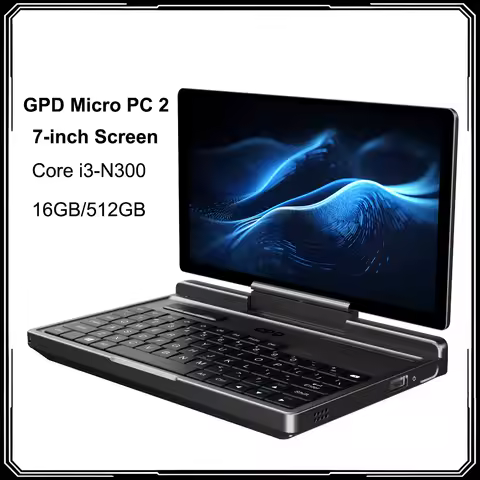 2025New GPD MicroPC2 Intel Core i3-N300 7-inch Industry Laptop 16GB DDR5 512GB SSD Portable Notebook for Business Windows 11