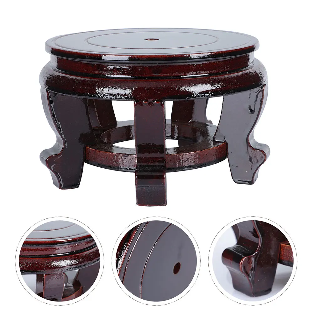 

Wooden Base Flower Pot Stand for Flower Pot Stand Home Decor Round Display Vase Holder Plant Teapot Legs Stable Floor