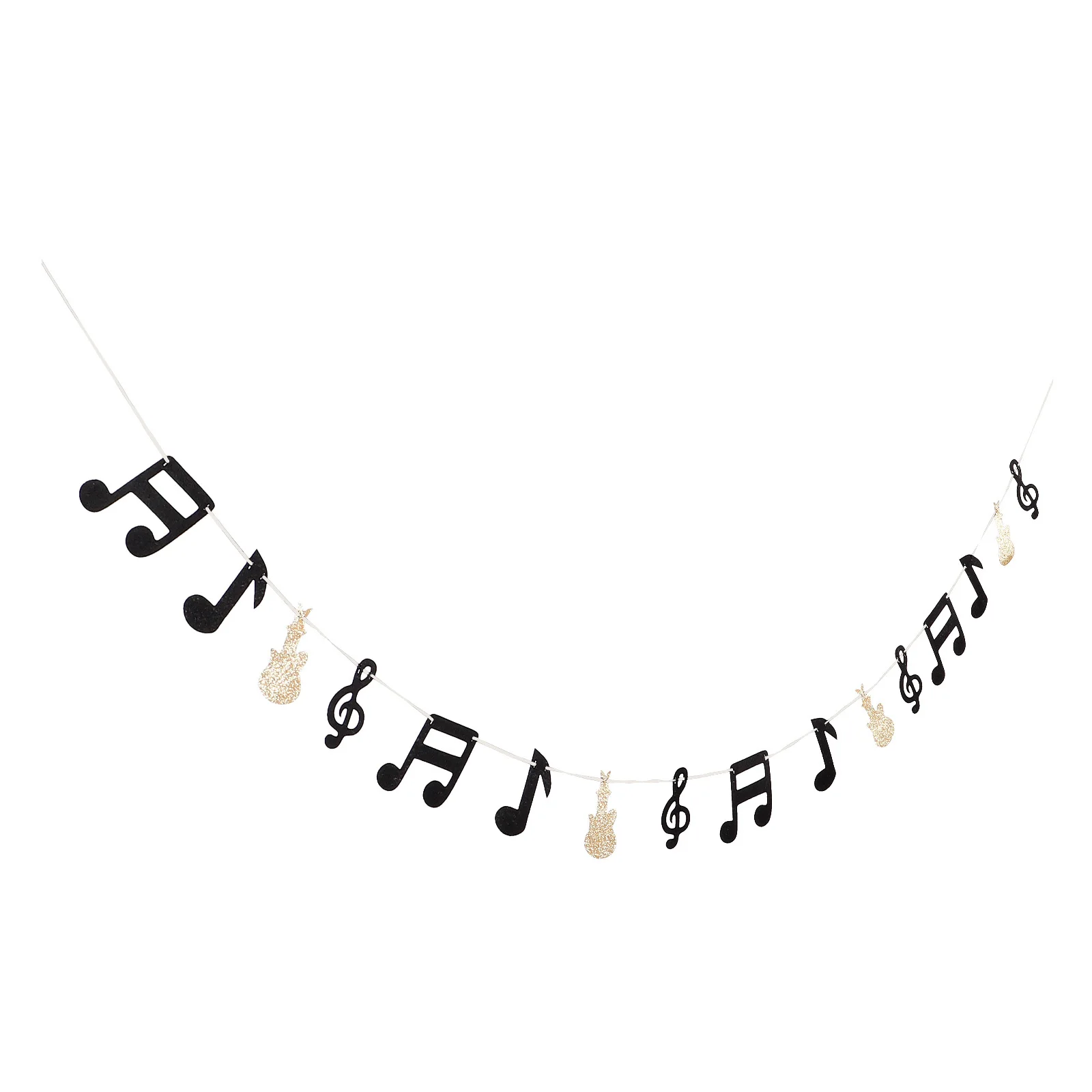 

1Set Music Theme Party Decoration Banner Shiny Musical Note Guitar Backdrop Rock Birthday Garland Hanging Flag