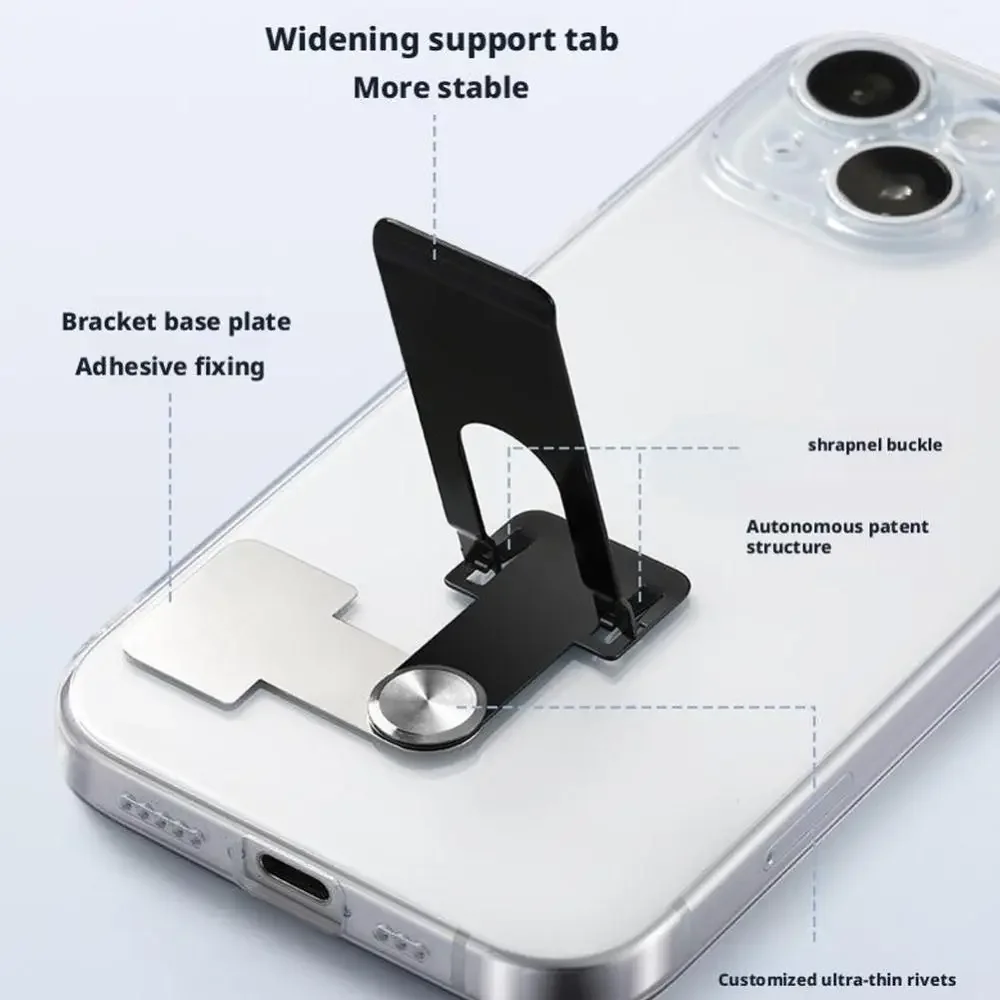 

Ultra-Thin Mobile Phone Holder 360° Rotating Universal Tablet Holder Self-adhesive Stainless Steel Phone Kickstand Desktop