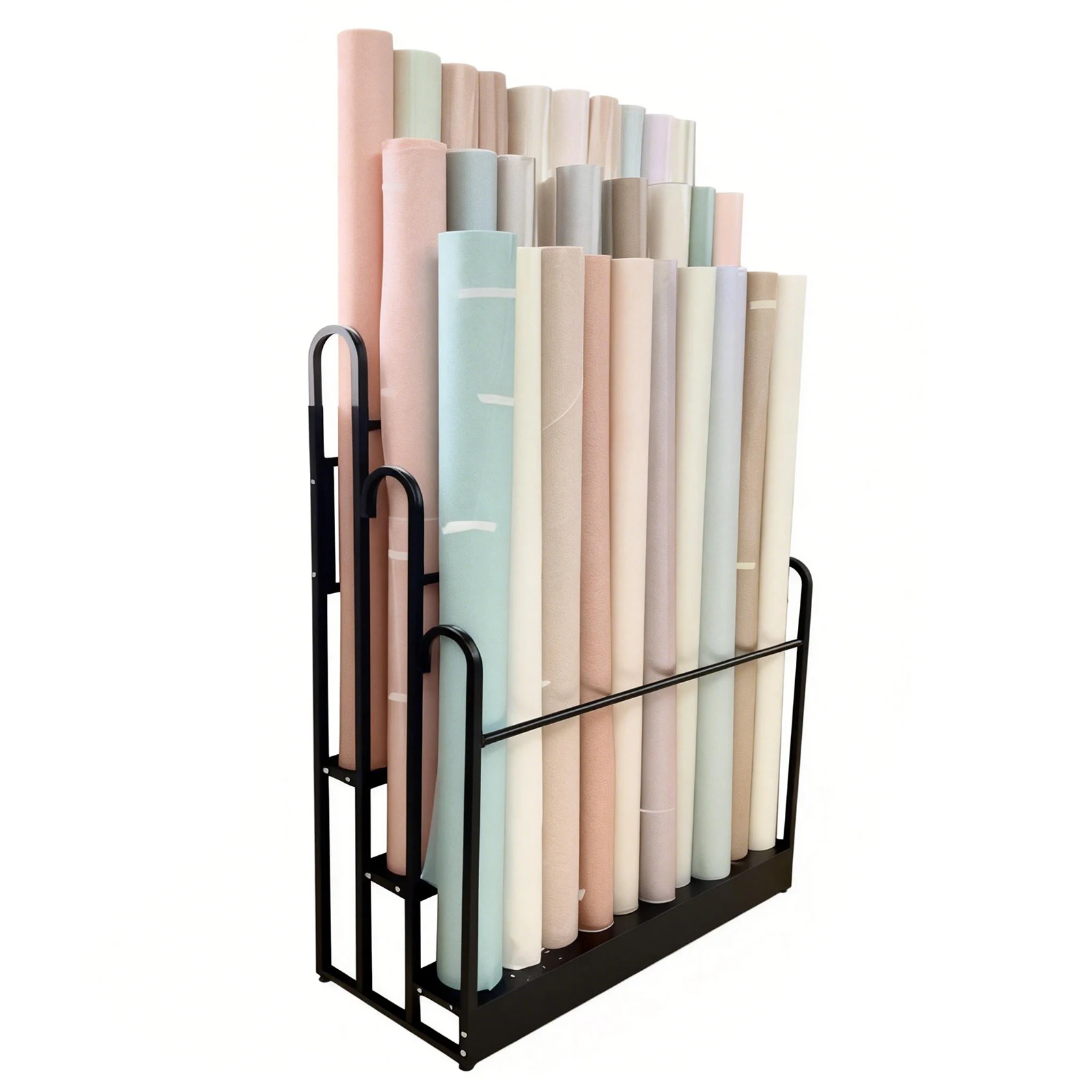 

Металлическая подставка для хранения рулонов винила с регулируемой высотой, многоярусная тканевая полка, 3-ярусная, для автомобильных пленок, ПВХ-пленок, скатертей