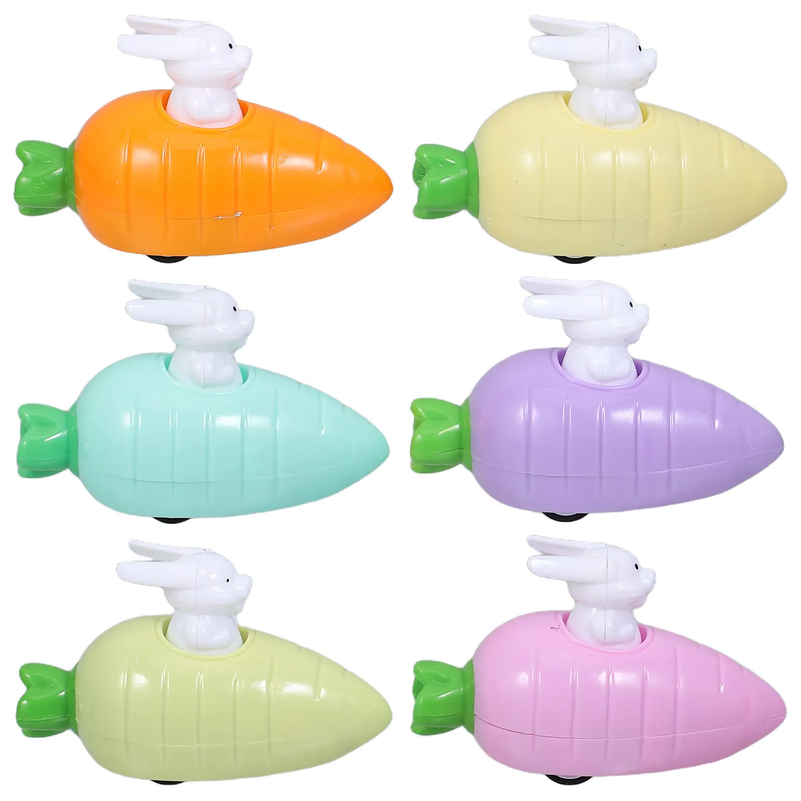 

6Pcs Easter Bunny Carrot Pull Back Vehicles Mini Cars Bulk Easter Basket Fillers Party Favor Mini Pullback Cars for Toddlers