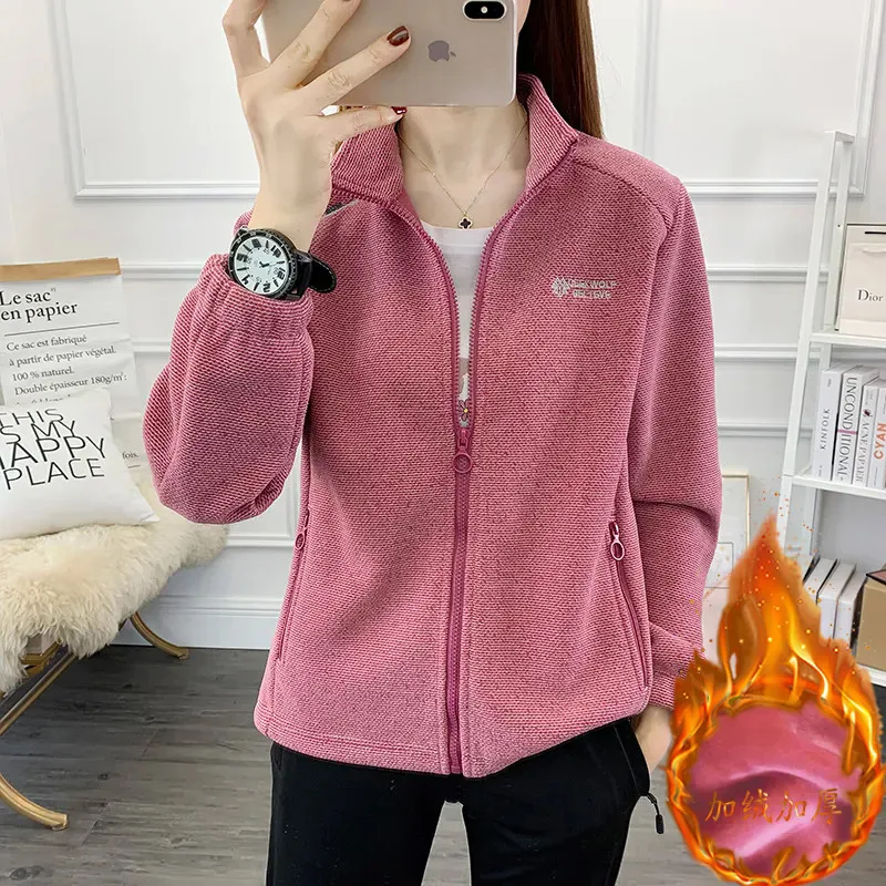 แฟชั่นผู้หญิงขนแกะHoodieแจ็คเก็ตใหม่ฤดูใบไม้ร่วงฤดูหนาวCoat High End Windproofความอบอุ่นหนาIntegralกํามะหยี่เสื้อแจ็คเก็ตหญิง