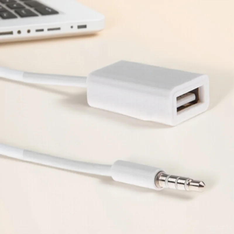 

3.5mm Aux Male to USB 2.0 Female Converter Cable for Car Support U Disk Mp3 Files Crisp Sound Car Audio Interface