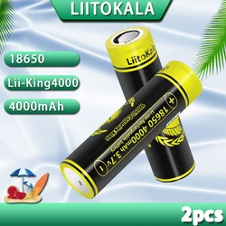 2pcs LiitoKala Lii-King4000 3.7V 18650 4000mAh 12A Discharging Rechargeable Batteries For Flashlight batteries