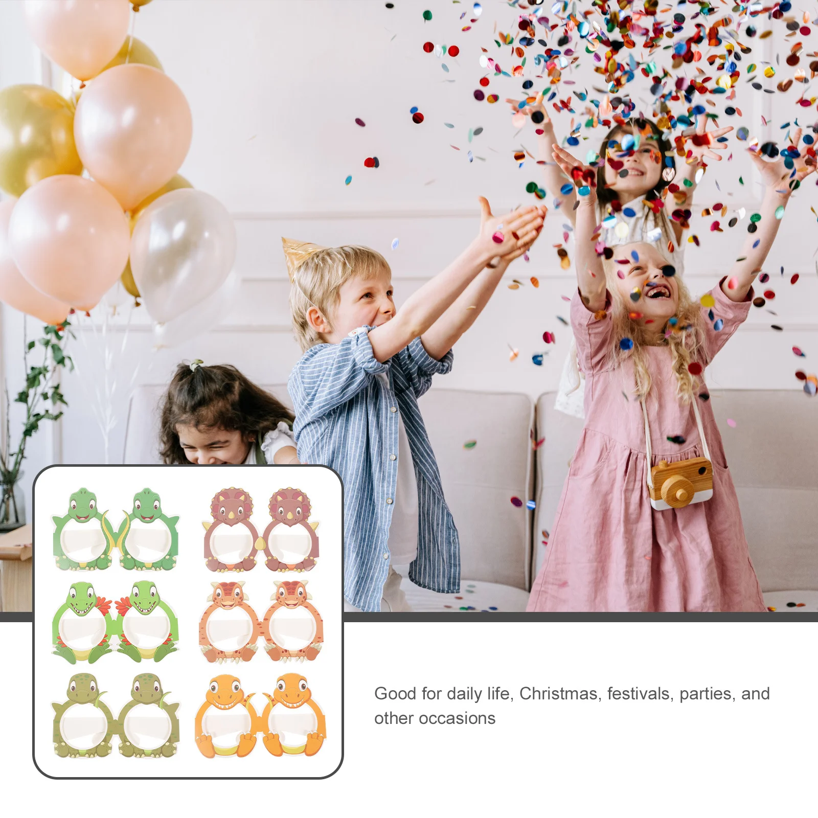 

6Pcs Dinosaur Party Decor Eyeglasses Trendy Lightweight Wearable for Kids Parties Holidays Gifts Dinosaur Themed Party Supplies